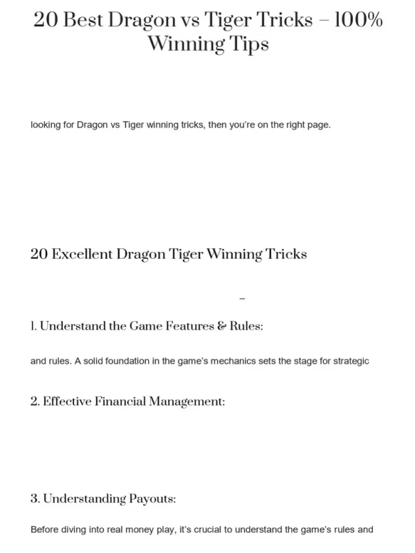Dragon Tiger Rules: Complete Beginner’s Guide at Panalobet Dragon Tiger Rules: Complete Beginner’s Guide at Panalobet